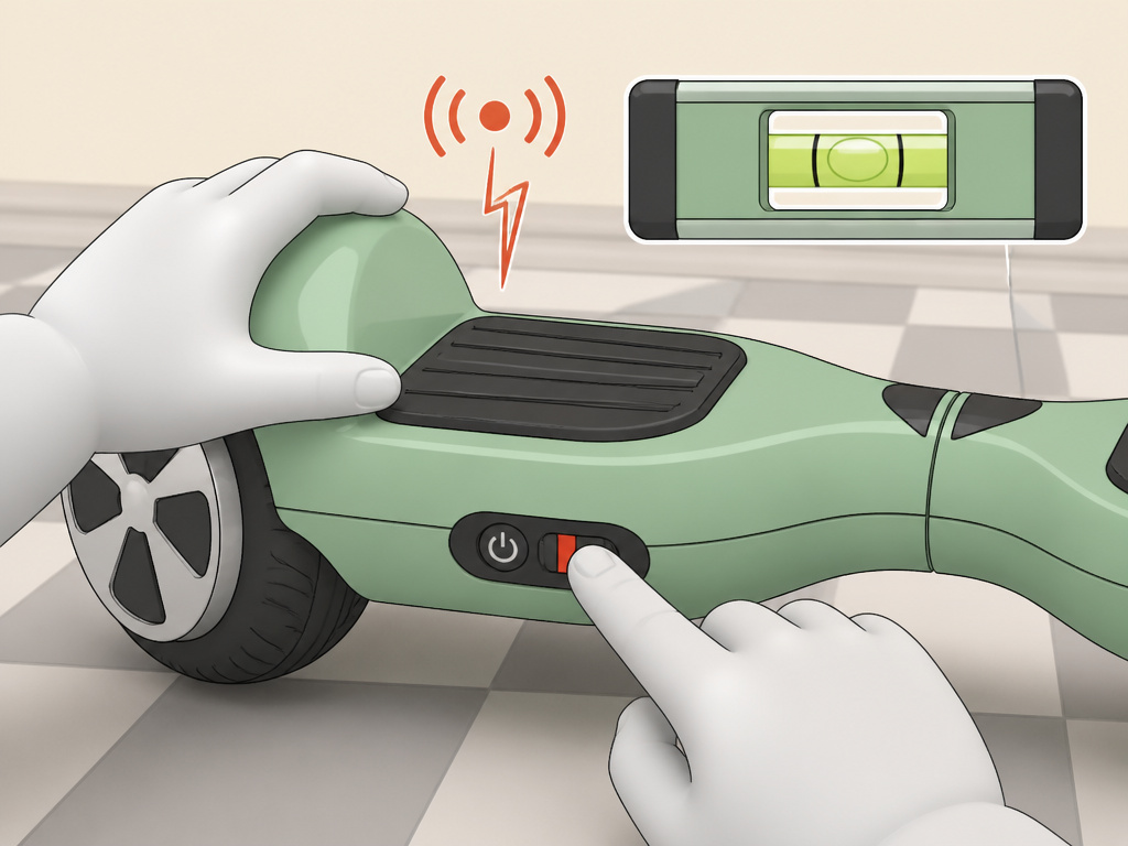 Hoverboard recalibration on a flat surface to stop beeping alert