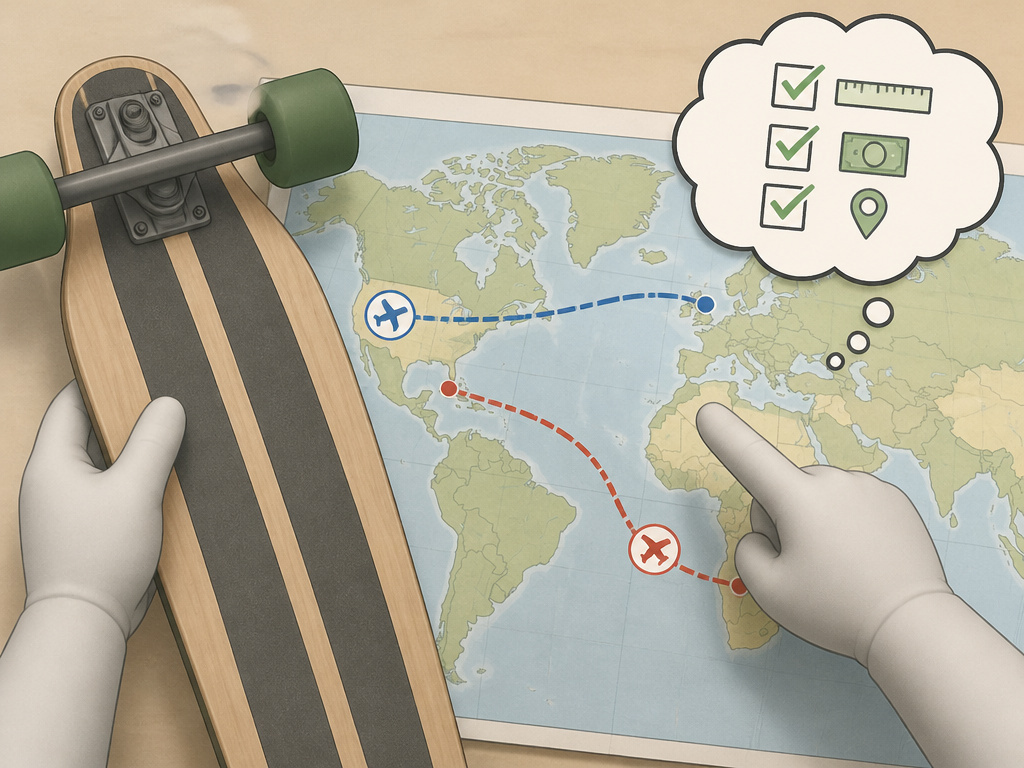 International vs domestic airline rules for carrying a longboard on a plane