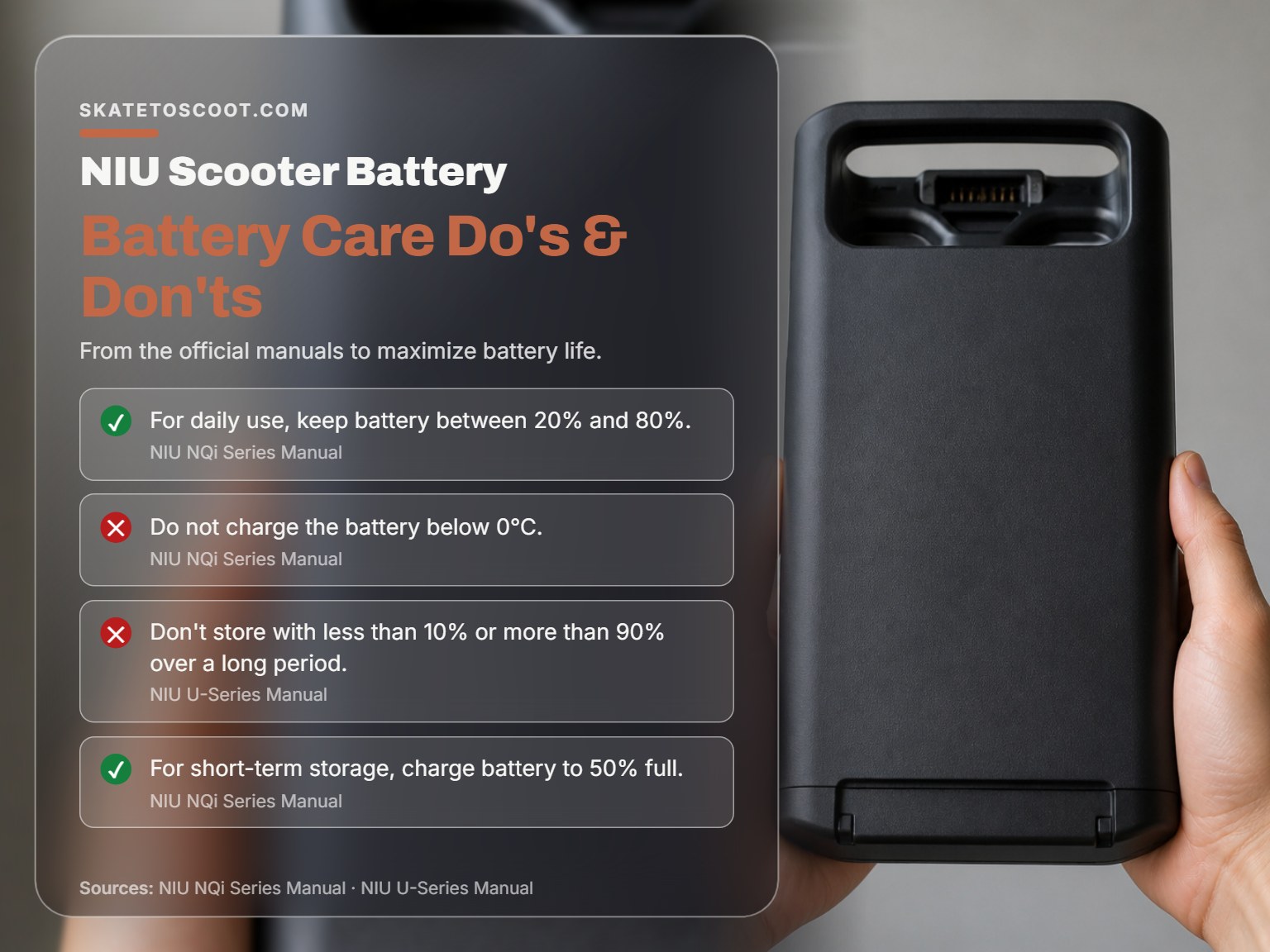 NIU electric scooter battery care checklist for long-term health.