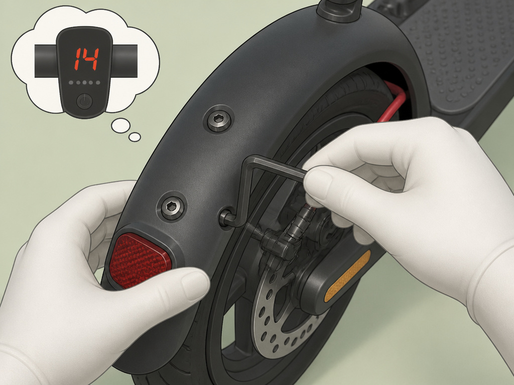 Common Xiaomi scooter maintenance: tightening fender screws and throttle error code.