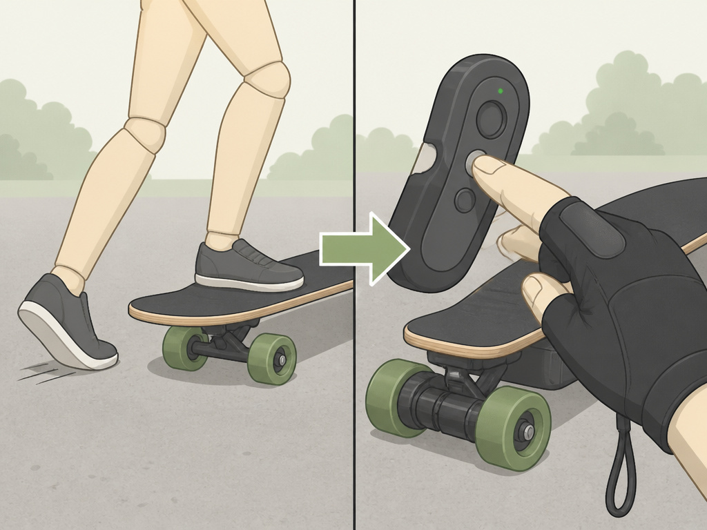 Comparison of traditional push longboard versus electric powered longboard for commuting