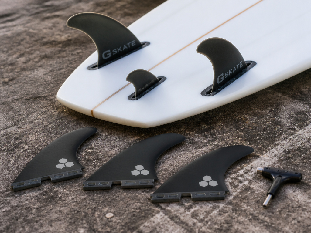 CI G Skate 2+1 fin setup compared to a standard thruster set.