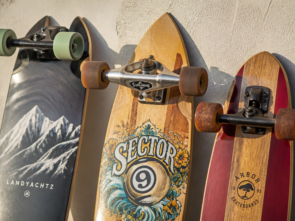 Sector 9 longboard compared to Landyachtz and Arbor brand decks.