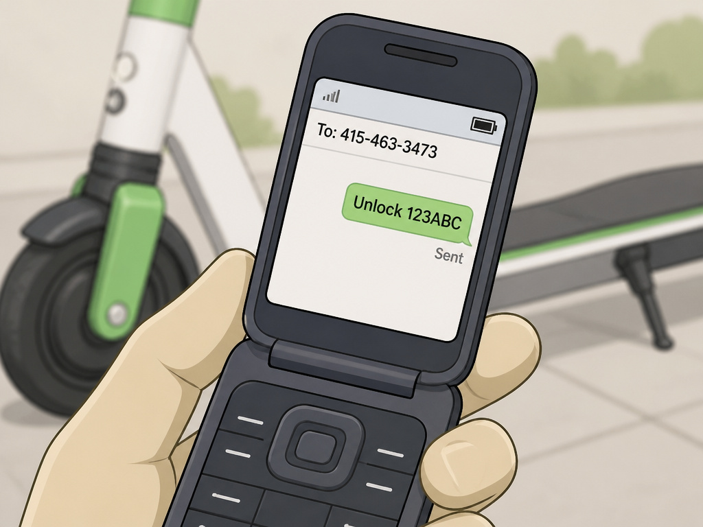 Text-to-unlock a Lime scooter using a basic phone for Lime Access program