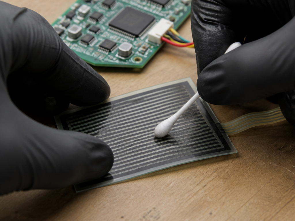 Cleaning a hoverboard's pressure sensor pad with alcohol to fix shaking.