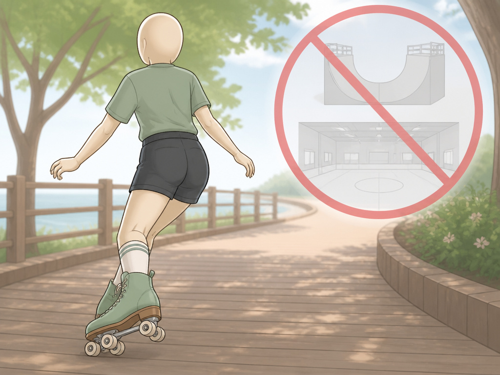 Chaya Vintage skates cruising on a boardwalk, not for skateparks or rinks.