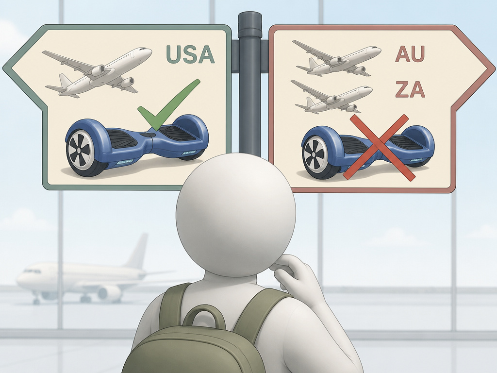 International flight rules prohibiting hoverboards in Australia and South Africa