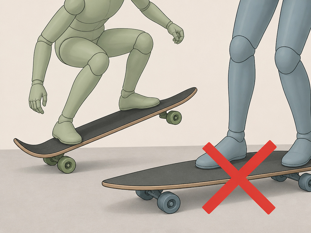 Kicktail ollie versus pintail longboard trick impossibility comparison