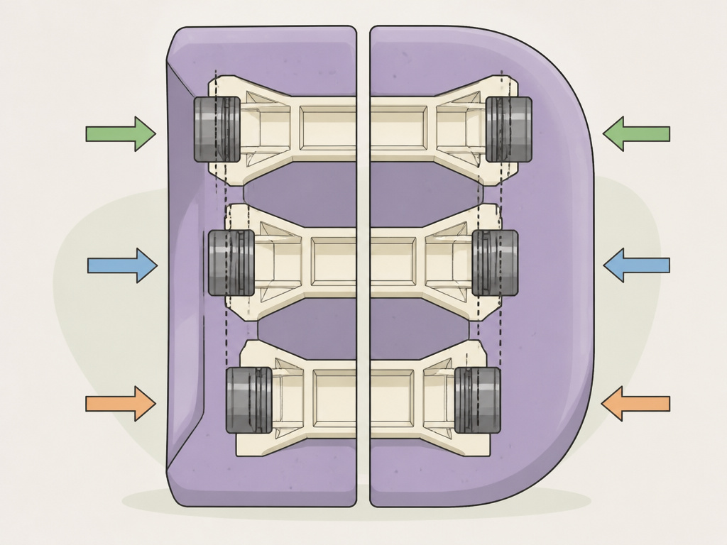Diagram comparing longboard wheel lip shapes and core placement positions.