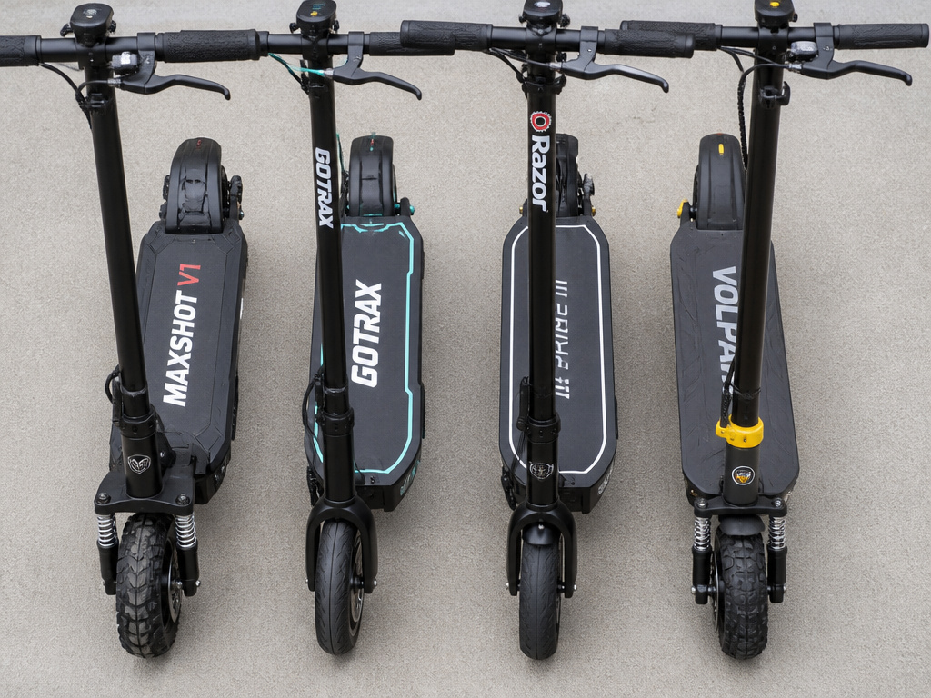 Maxshot V1 compared to Gotrax, Razor, and Volpam electric scooters.