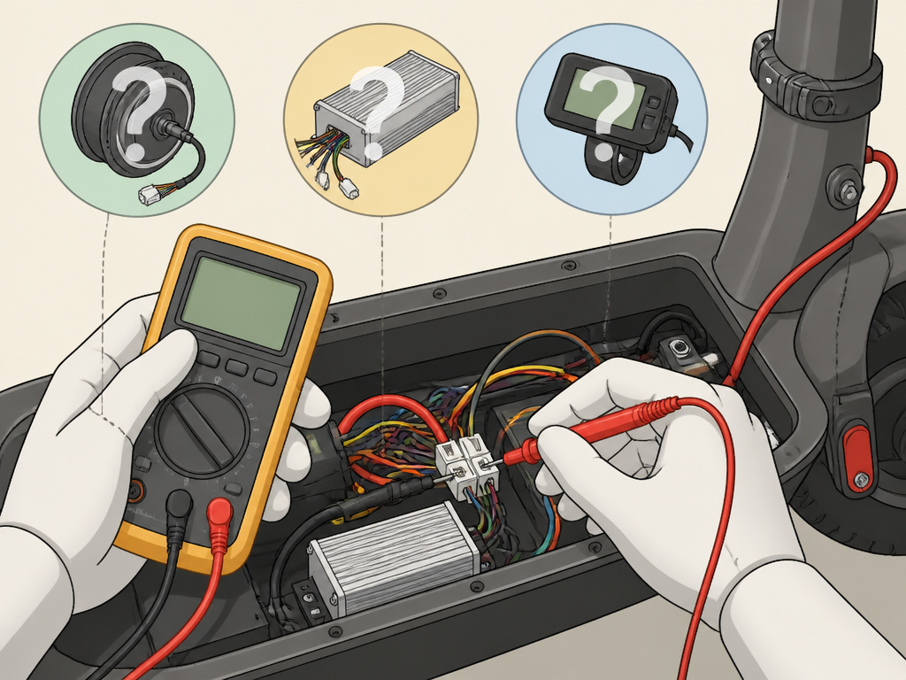 Sisigad scooter repair diagram showing internal parts and electrical diagnostics
