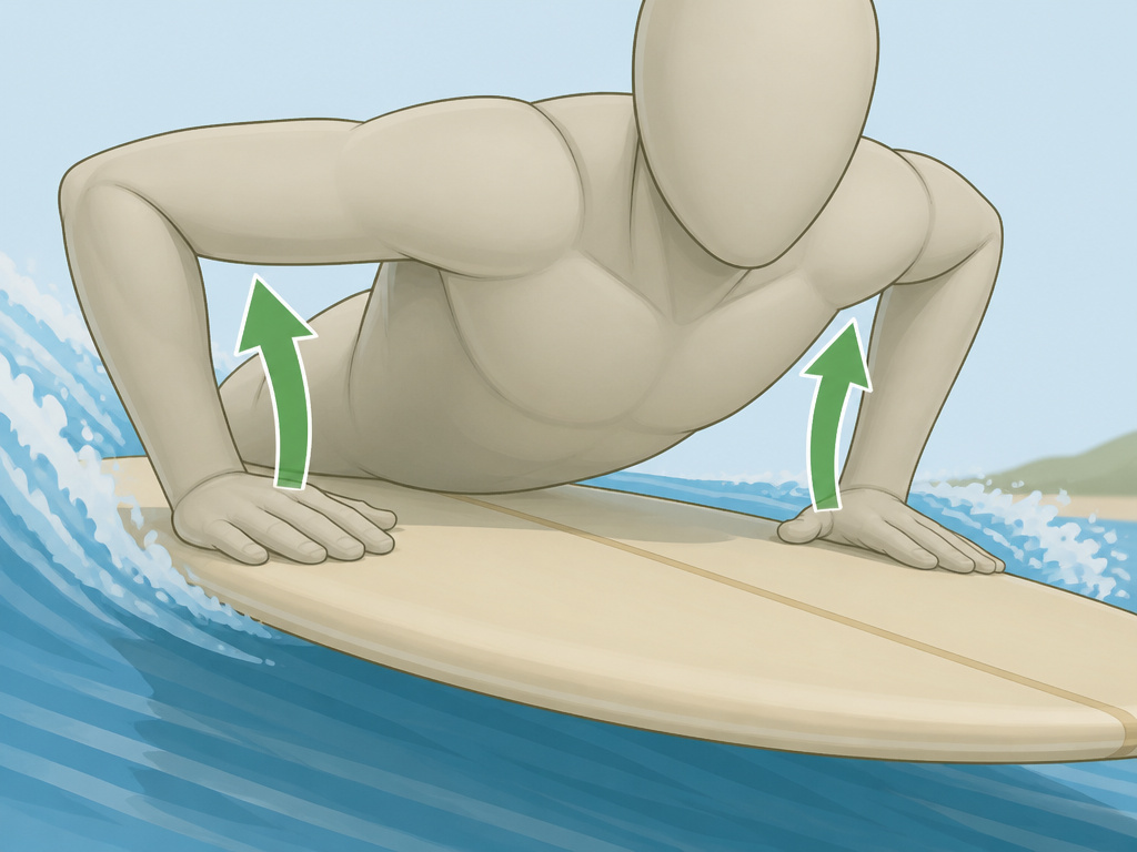 Close-up of proper hand placement and push during a longboard pop-up.