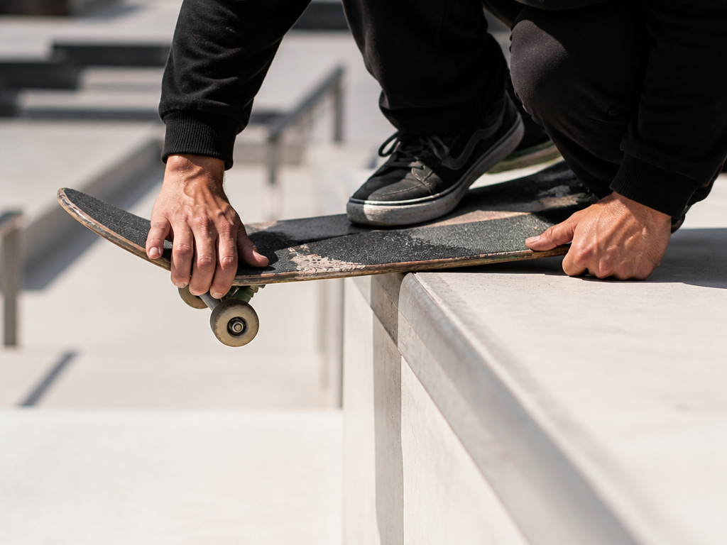 Skate 3 gameplay, grinding a ledge in the designed skate park of Port Carverton