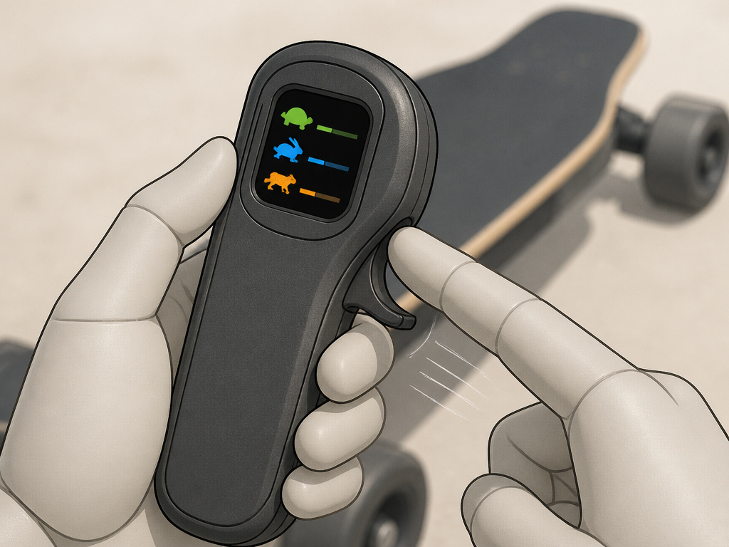 JKing electric longboard remote control with speed modes and braking function