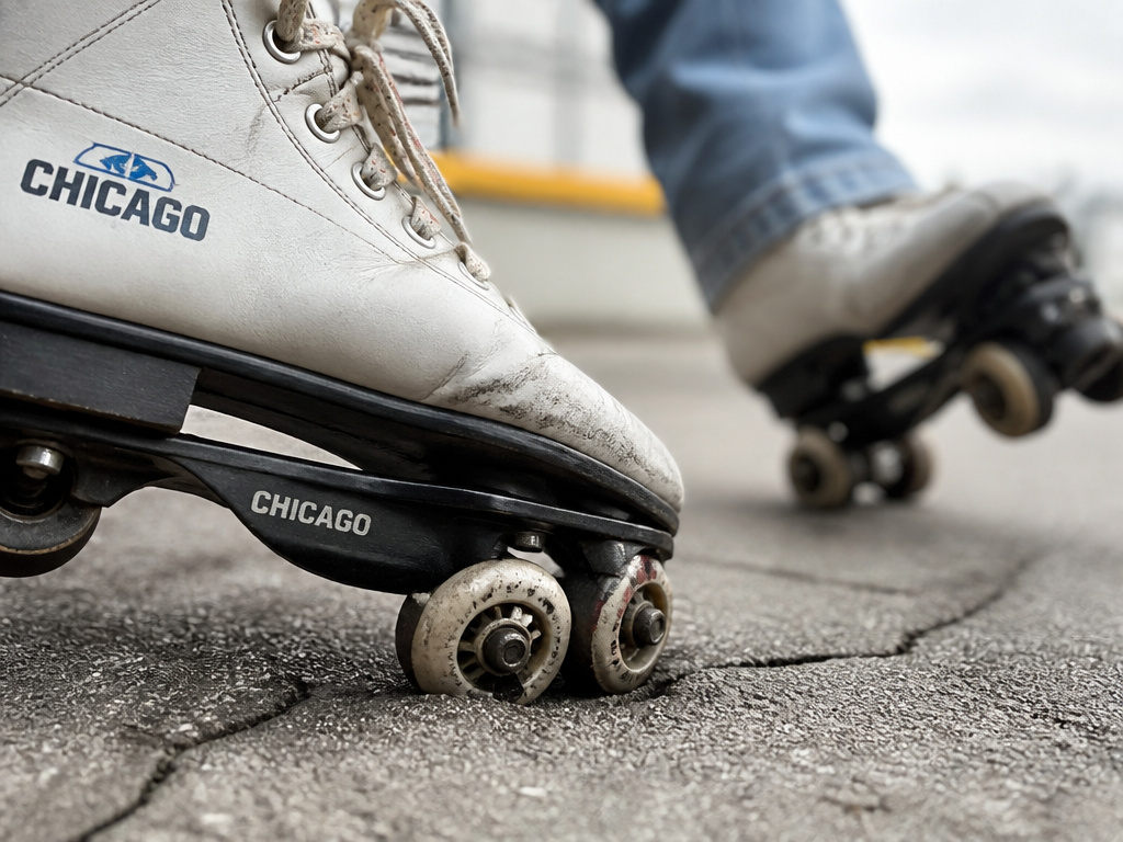 Chicago roller skate wheels on rough pavement showing safety limitations