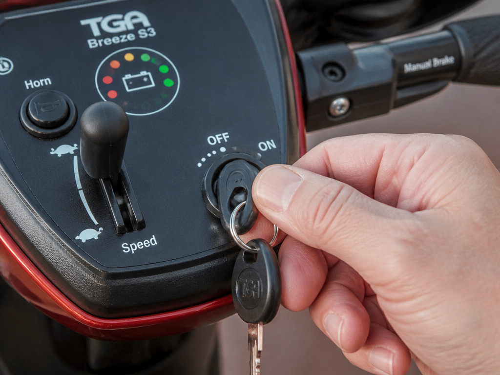 TGA Breeze S3 emergency stop procedure using the ignition key.