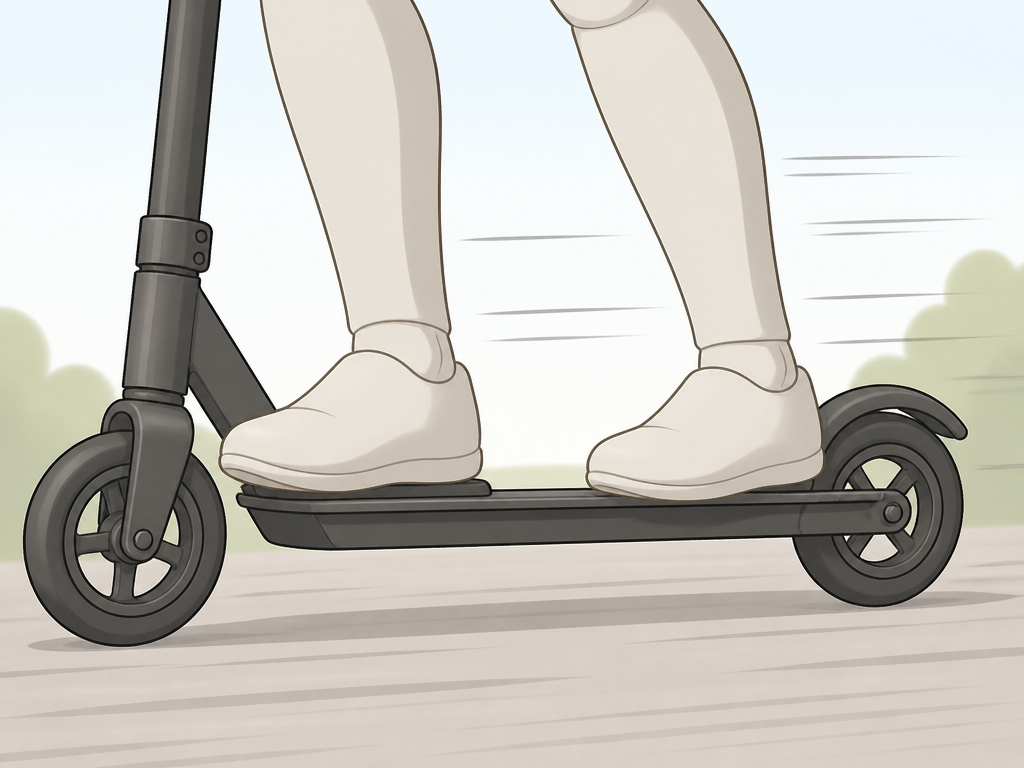Scooter rider foot placement and speed for a tailwhip setup.