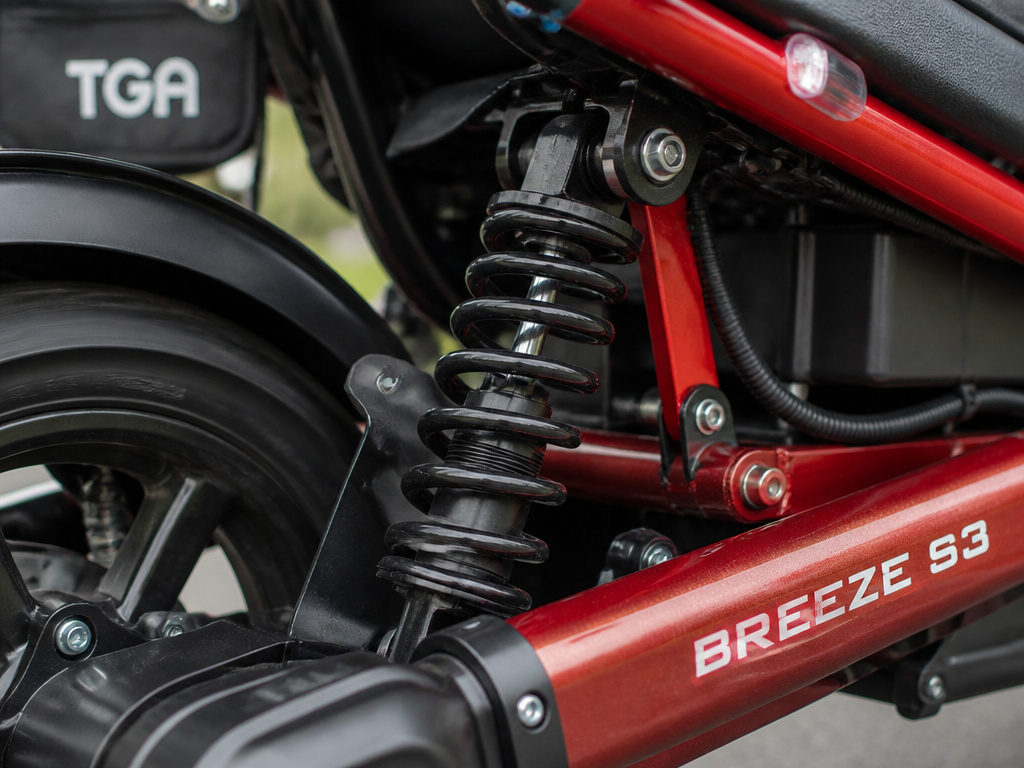 TGA Breeze S3 active suspension detail for comfort on rough terrain