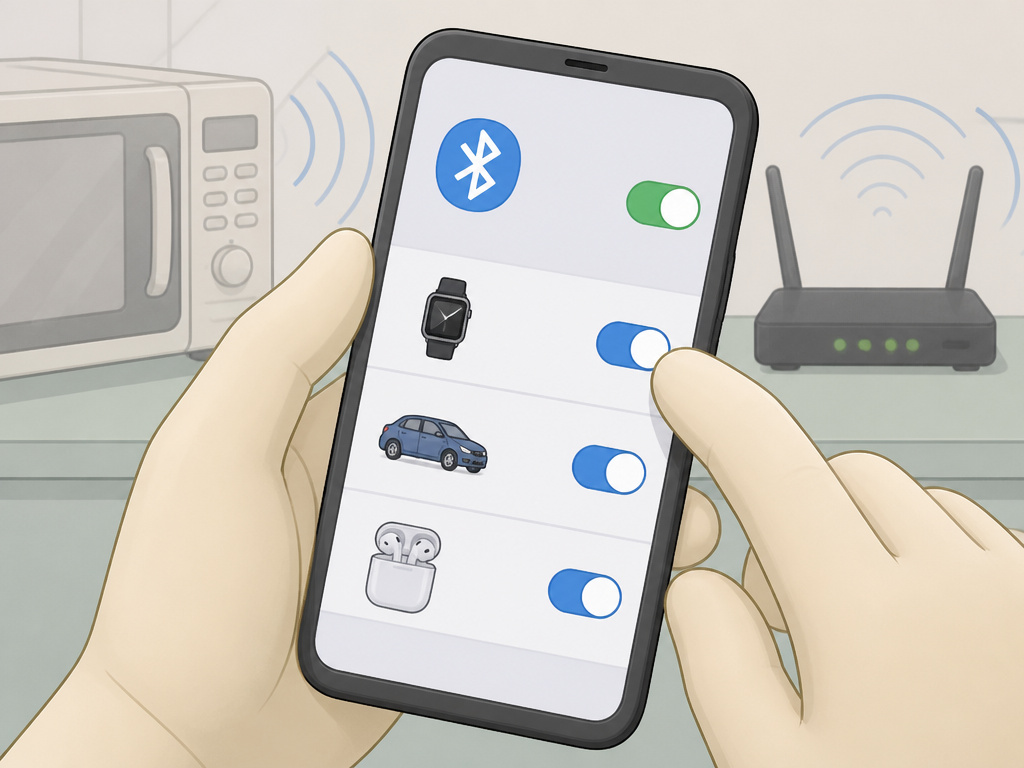 Smartphone Bluetooth settings disconnecting other devices to pair hoverboard.