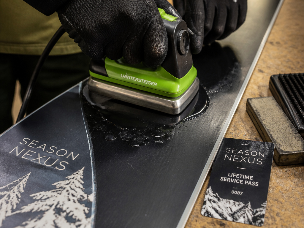 Lifetime Service Pass offers free wax and tune for Season Nexus snowboard.