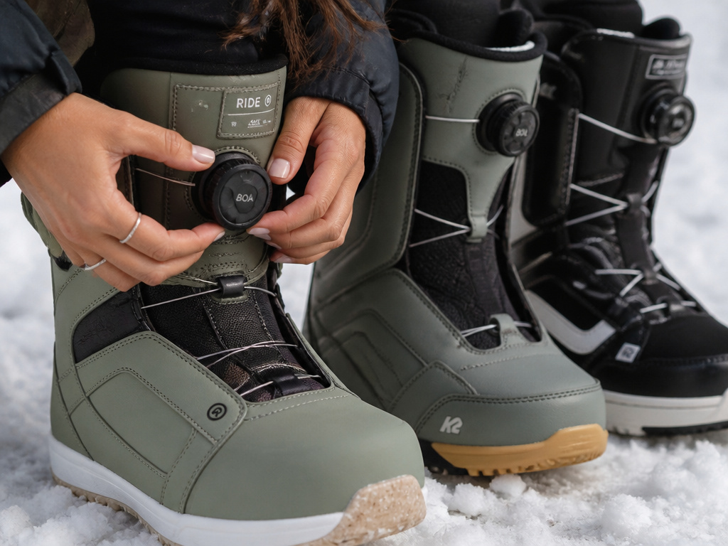 Ride Sage boot BOA dial compared to K2 and Vans women's snowboard boots.