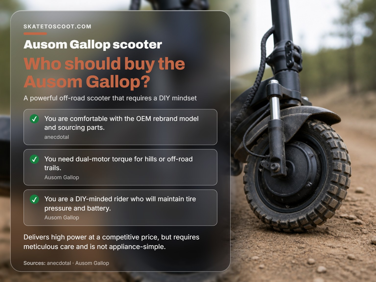 A checklist for who should and shouldn't buy the powerful Ausom Gallop electric scooter.