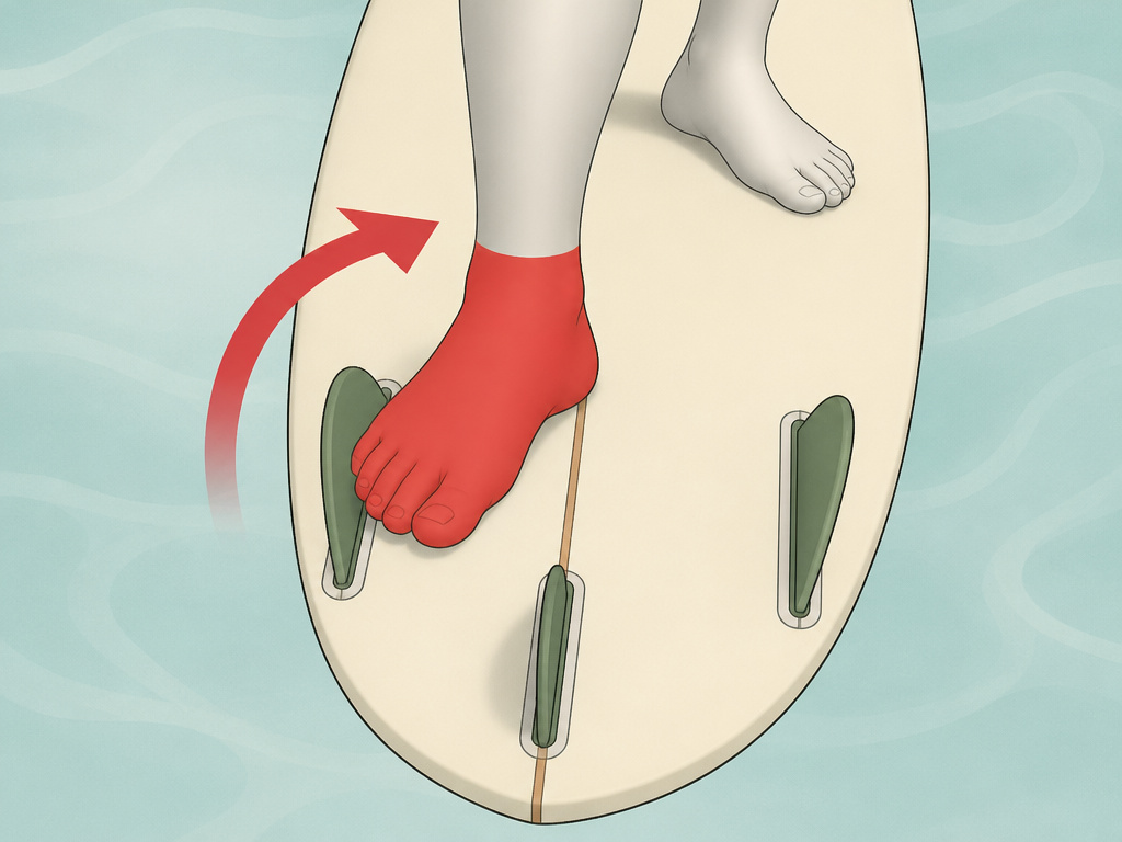 CI G Skate foot placement and pumping technique diagram for transitioning surfers.