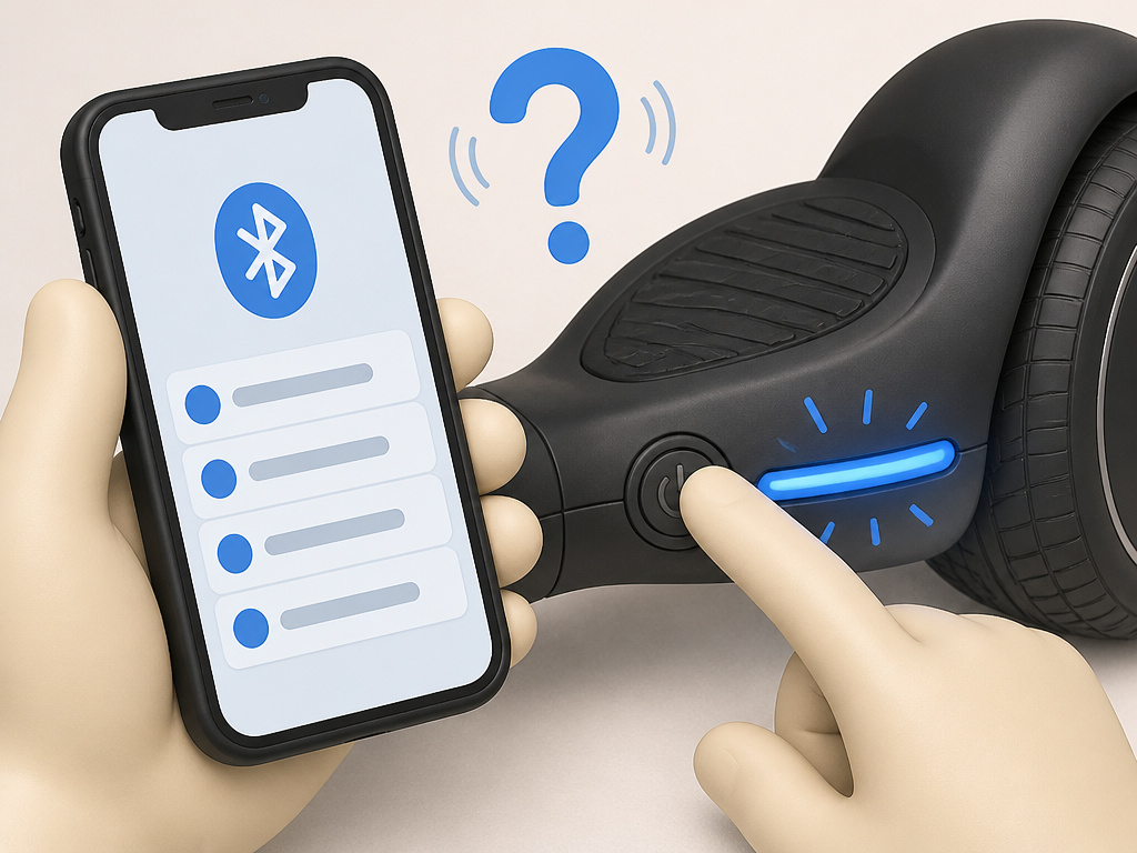 Troubleshooting Bluetooth connection between a smartphone and a hoverboard.