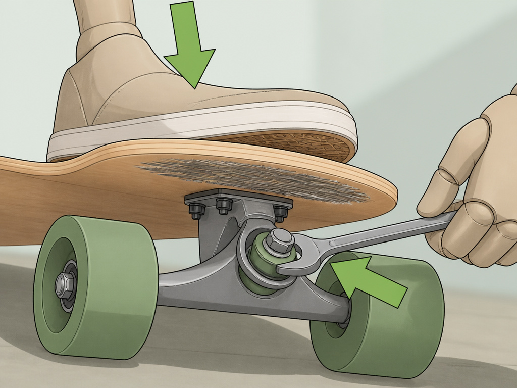 Troubleshooting longboard speed wobbles and wheel bite with weight shift and tools.
