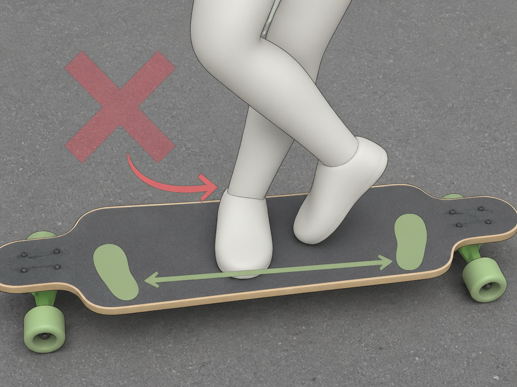 Common cross step foot placement mistake and correction on longboard