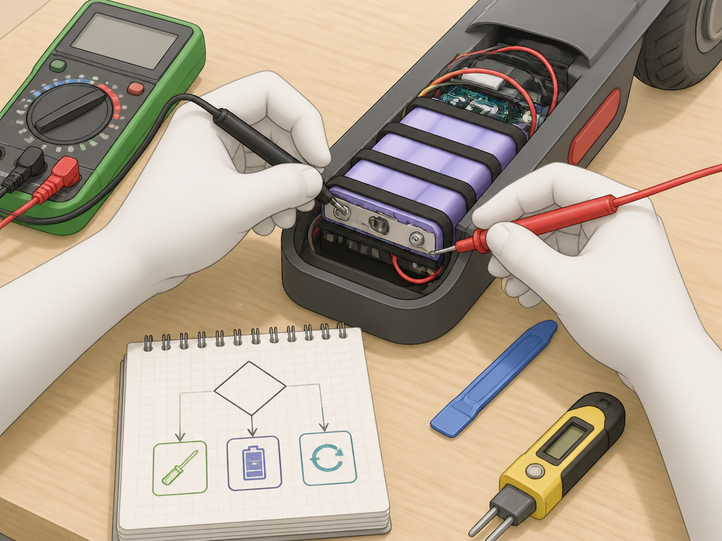Deciding whether to repair, replace, or reset an electric scooter battery