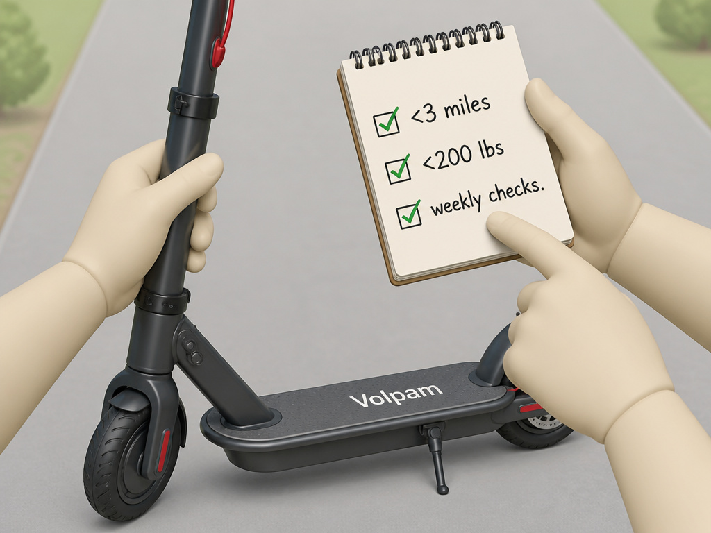 Volpam scooter review evaluating ideal user for short, flat commutes.